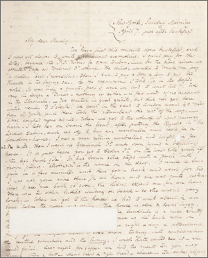 A letter from Poe to his aunt, talking about everyday events in his life.