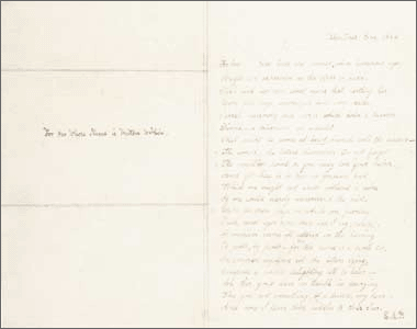 An original manuscript of Poe's poem 'A Valentine'