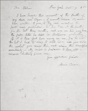 A letter from Maria Clemm to Neilson Poe about Poe's death