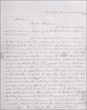 A letter from Dr. J. J. Moran to Maria Clemm, talking about Poe's last days