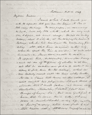 Neilson Poe's letter responding to Maria Clemm's letter
